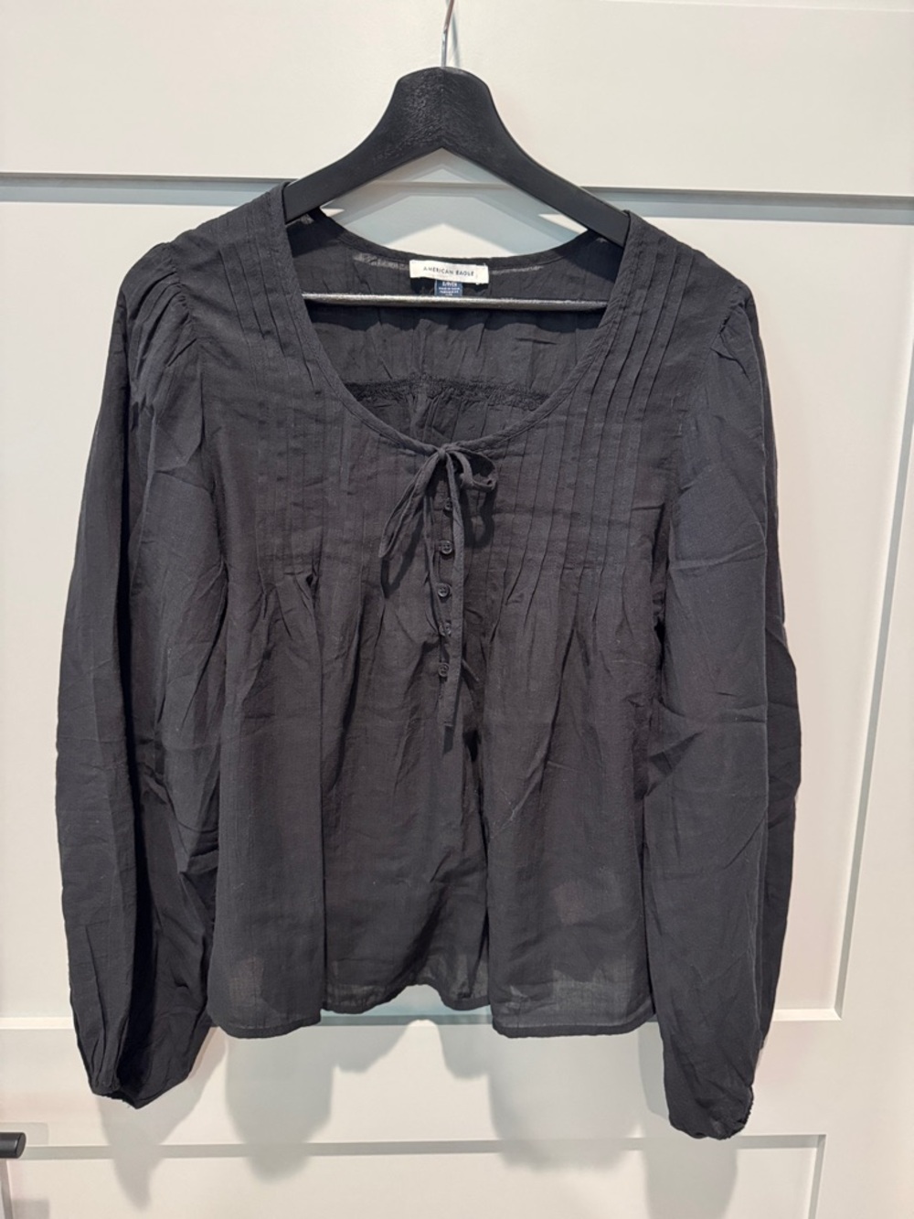 American Eagle Outfitters Pintuck Tie-Front Blouse